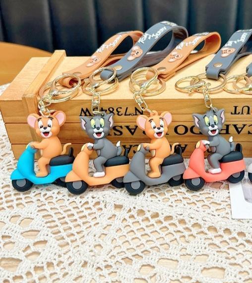 Tom and Jerry On Bike Designs 3D Keychain Any One