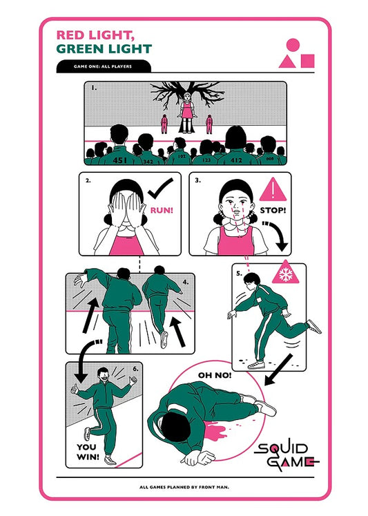 Red Light, Green Light  - Squid Game Metal Poster