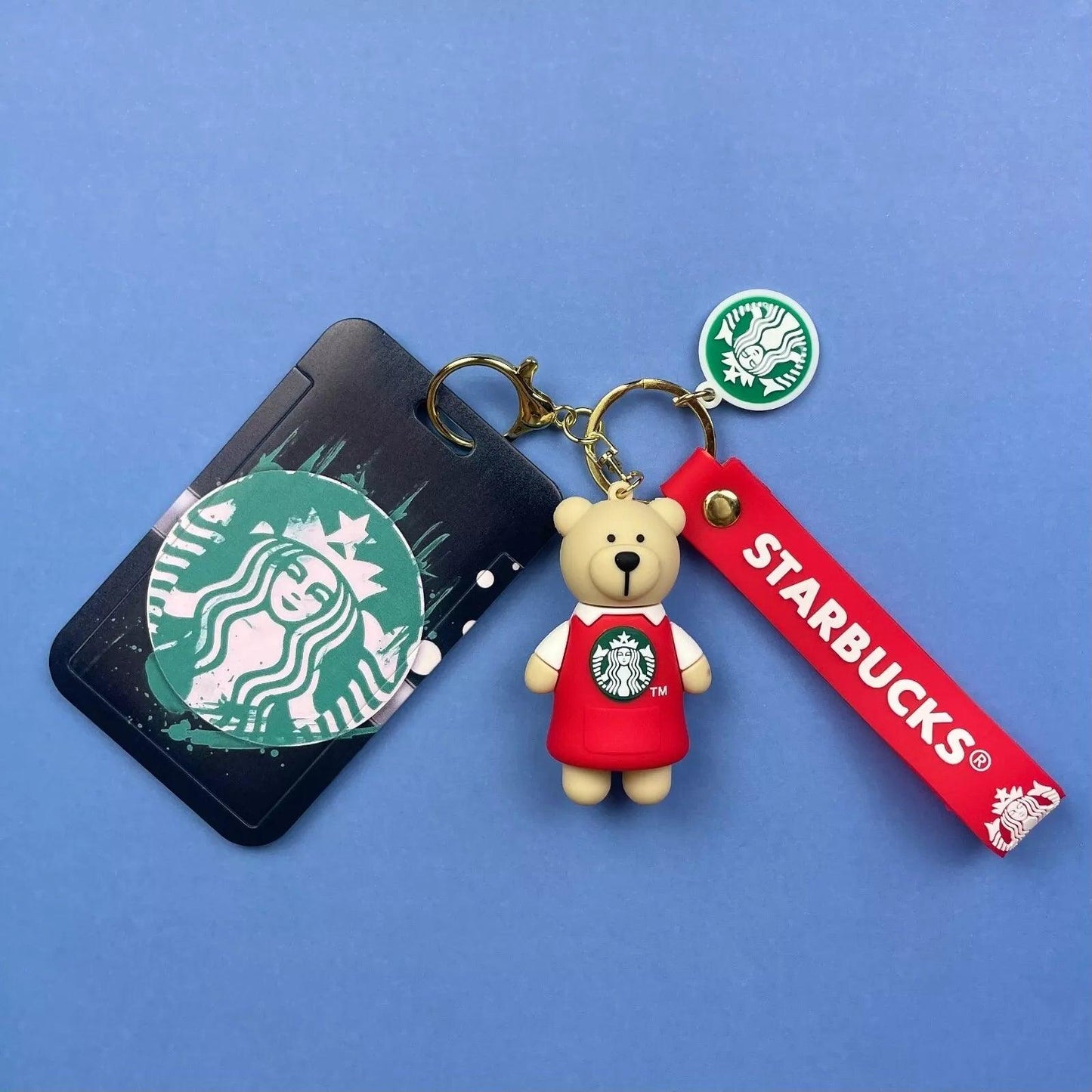 Starbucks Red Teddy 3D Keychain  (12 Pieces in Packet)