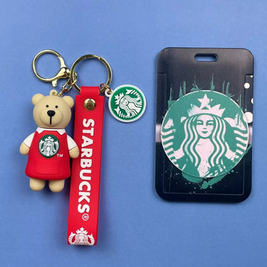 Starbucks Red Teddy 3D Keychain  (12 Pieces in Packet)