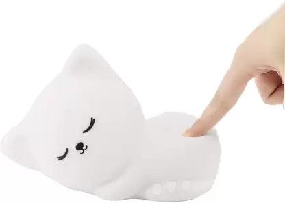 Sleeping Cat Night Light lamp for Kids Night Lamp  (10.8 cm, White)