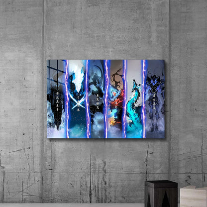 Solo Leveling: Shadow Monarch Ascend – Premium Metal Print Poster