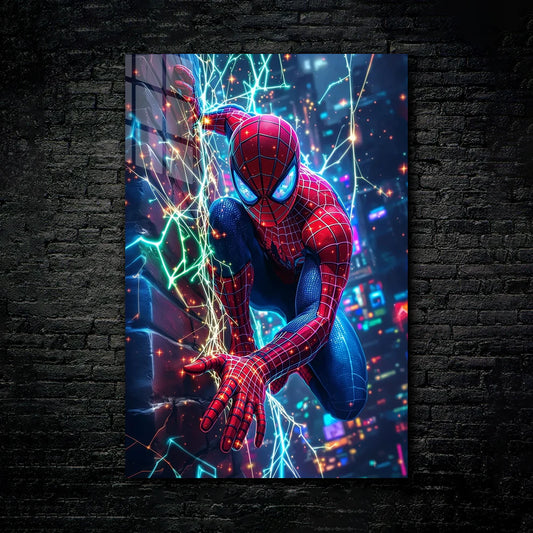 Spider-Man: Neon Vigil – Limited Edition Metal Print Poster