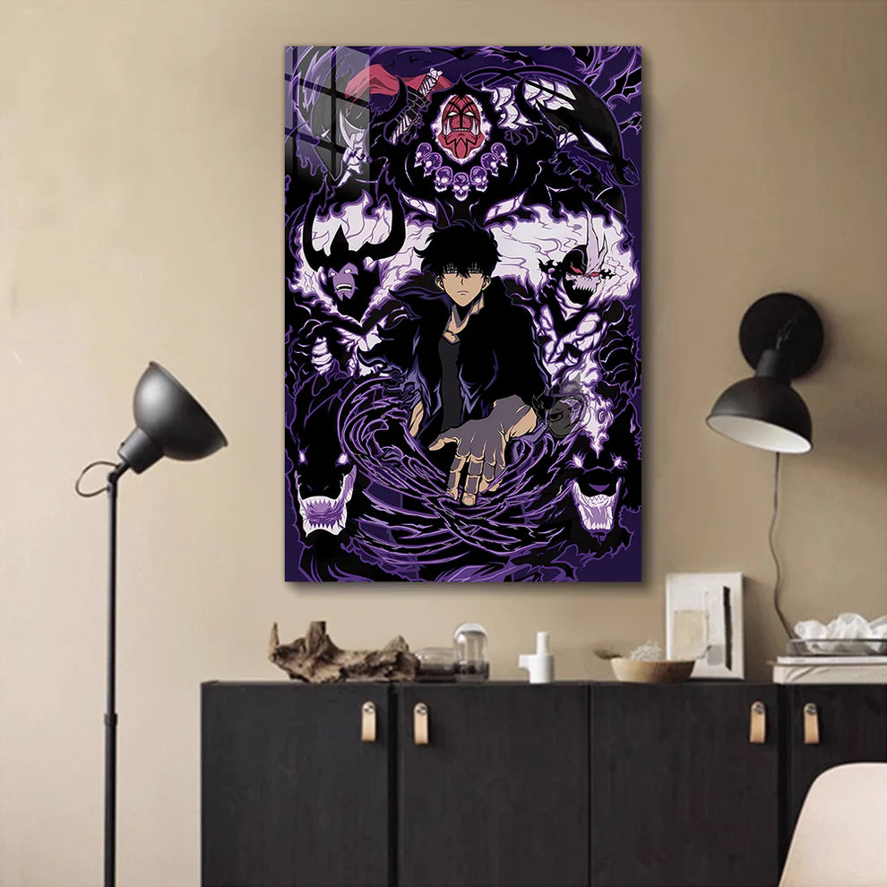 Sung Jin-Woo: Monarch of Shadows – Premium Metal Print Poster