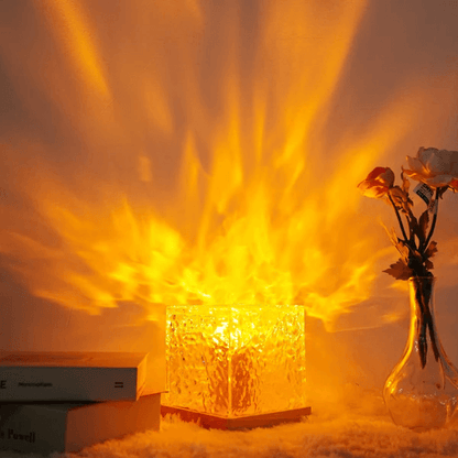 Dynamic Rotating Water Ripple Crystal Night Light