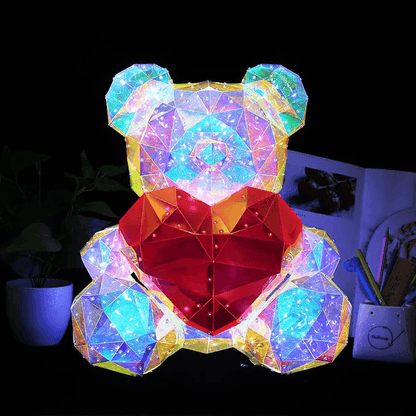 Gorgeous Shining Crystal LED Teddy Bear Holding a Red Heart